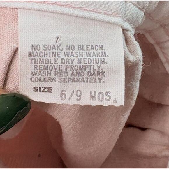 Osh Kosh B’gosh Vintage Footed Floral Overalls Corduroy Pink Baby Size 6/9 Month - Picture 9 of 11